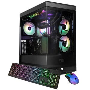 iBUYPOWER Y40 Gaming Desktop with AMD Ryzen 7 7800X3D, 4.2 GHz, 8-Core CPU, NVIDIA GeForce RTX 5070, 12 GB VRAM GPU, 32 GB RAM, 2 TB SSD & Windows 11 Home - Black, , hires