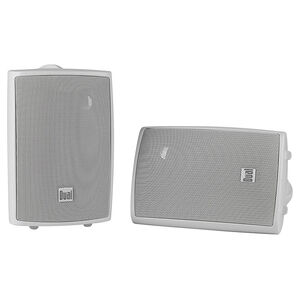 Dual 100-Watt 3-Way Indoor/Outdoor Speakers- White