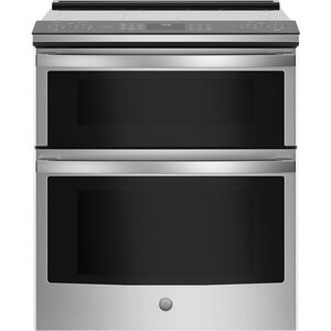 GE Profile 30 in. 6.6 cu. ft. Smart Convection Double Oven Slide-In Electric Range with 5 Smoothtop Burners - Stainless Steel, , hires