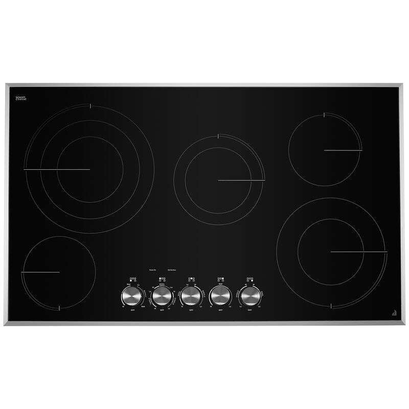 JennAir Lustre Stainless 36 in. 5-Burner Electric Cooktop with Simmer Burner & Power Burner - Stainless Steel, , hires