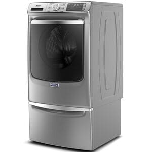 Maytag 27 in. 5.0 cu. ft. Smart Stackable Front Load Washer with Extra Power, 24-Hr Fresh Hold Option, Sanitize & Steam Wash Cycle - Metallic Slate, Metallic Slate, hires