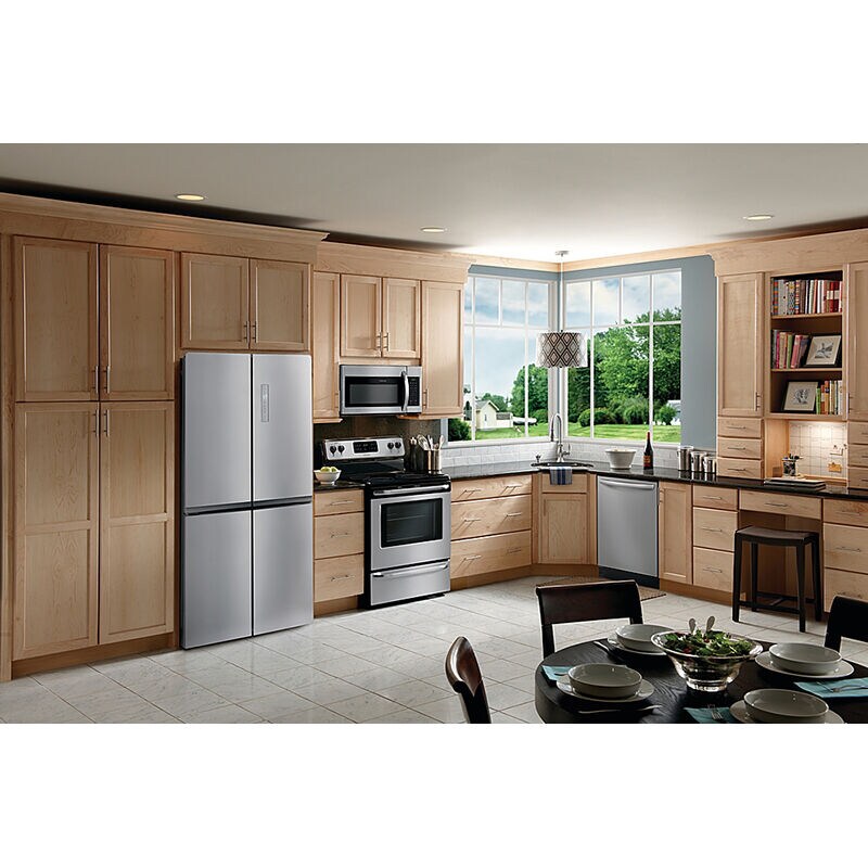 Frigidaire 33 in. 17.4 cu. ft. Counter Depth 4-Door French Door Refrigerator - Brushed Steel, , hires