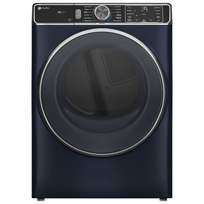 GE Profile 28 in. 7.8 cu. ft. Smart Stackable Electric Dryer with Sensor Dry, Sanitize & Steam Cycle - Sapphire Blue | PFD87ESPVRS
