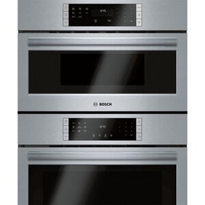 Bosch 800 Series 30 in. 6.2 cu. ft. Smart Electric Microwave/Wall Oven Combo with True European Convection & Sensor Cooking - Stainless Steel, , hires