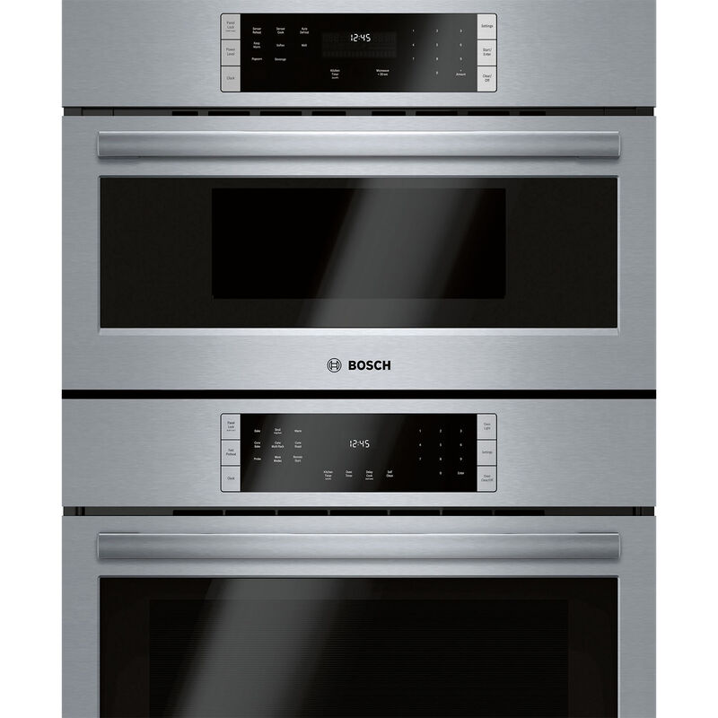 Bosch 800 Series 30 in. 6.2 cu. ft. Smart Electric Microwave/Wall Oven Combo with True European Convection & Sensor Cooking - Stainless Steel, , hires