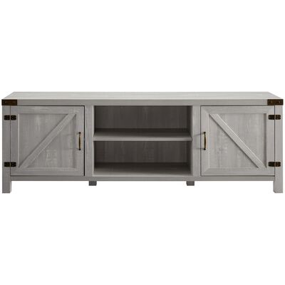 Walker Edison Barn Door 70 in. Modern Farmhouse TV Stand - Stone Gray | W70BDSDST