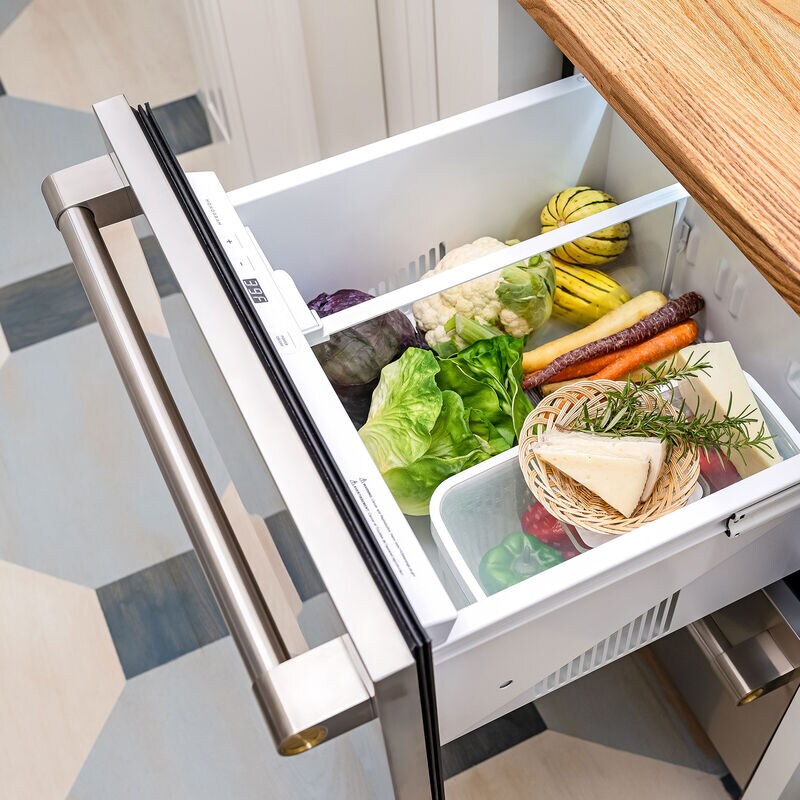 Monogram 24 in. 5 cu. ft. Double Refrigerator Drawers - Stainless Steel, , hires