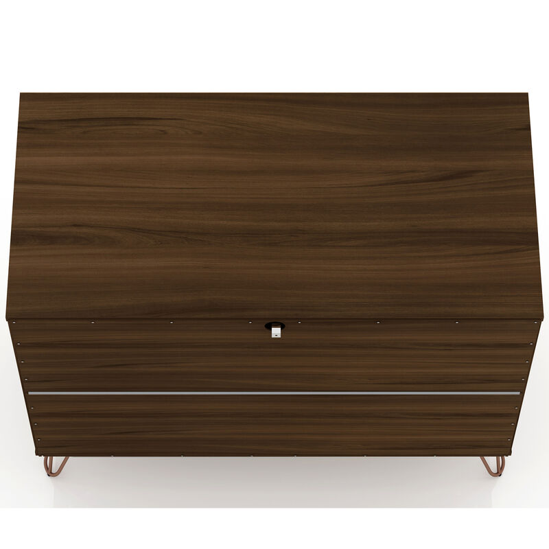 Manhattan Comfort Rockefeller Mid-Century Modern 3-Drawer Dresser - Brown, Brown, hires