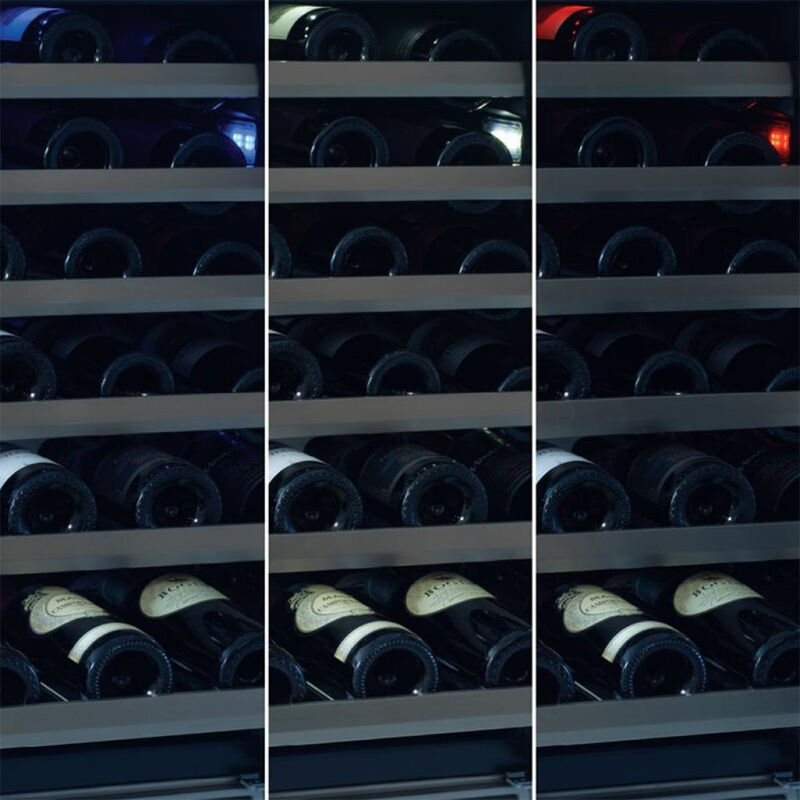 XO 24 in. Undercounter Wine Cooler with Metal Racks, Dual Temperature Zones & 46 Bottle Capacity - Black Glass, , hires