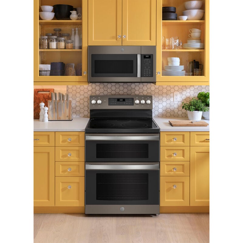 GE 30 in. 1.7 cu. ft. 1000W Over-the-Range Microwave with 300 CFM & Sensor Cooking - Slate, Slate, hires