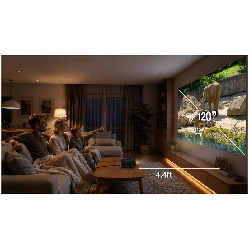 Optoma Short Throw Full HD 1080p Laser Home Entertainment and Golf Sim Projector - Black, , hires