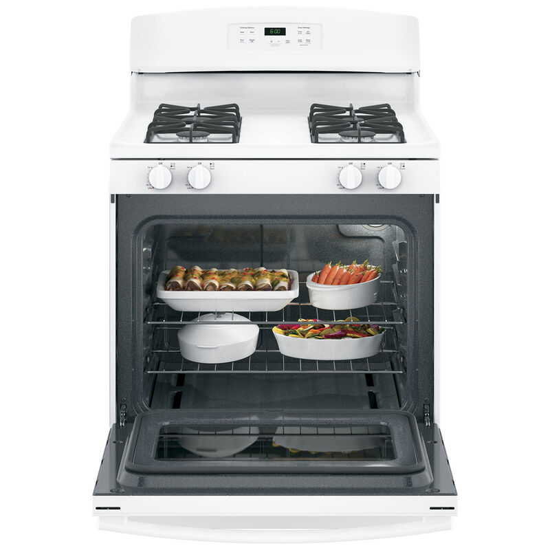 GE 30 in. 4.8 cu. ft. Oven Freestanding Gas Range with 4 Sealed Burners - White, White, hires