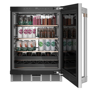 Cafe 24 in. 5.1 cu. ft. Built-In/Freestanding Beverage Center with Pull-Out Shelves & Digital Control - Stainless Steel, Stainless Steel, hires