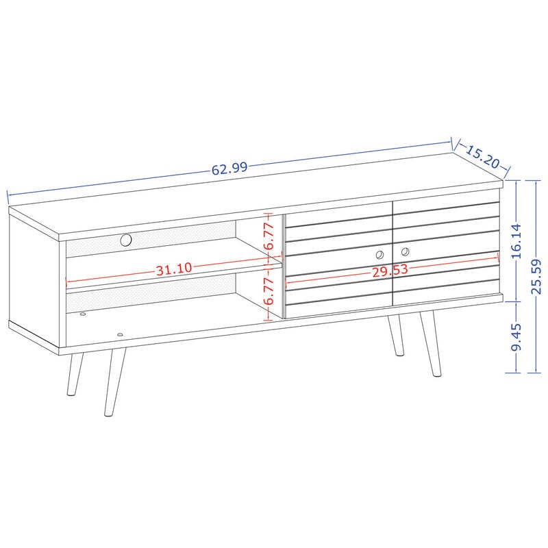 Manhattan Comfort Liberty 63" TV Stand - Rustic Brown & White, , hires