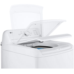 LG 27 in. 4.1 cu. ft. Top Load Washer with 4-Way Agitator, Slam Proof Glass Lid & True Balance Anti-Vibration System - White, White, hires