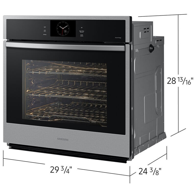 Samsung 30 in. 5.1 cu. ft. Smart Steam Electric Single Wall Oven with Dual Convection - Stainless Steel, , hires
