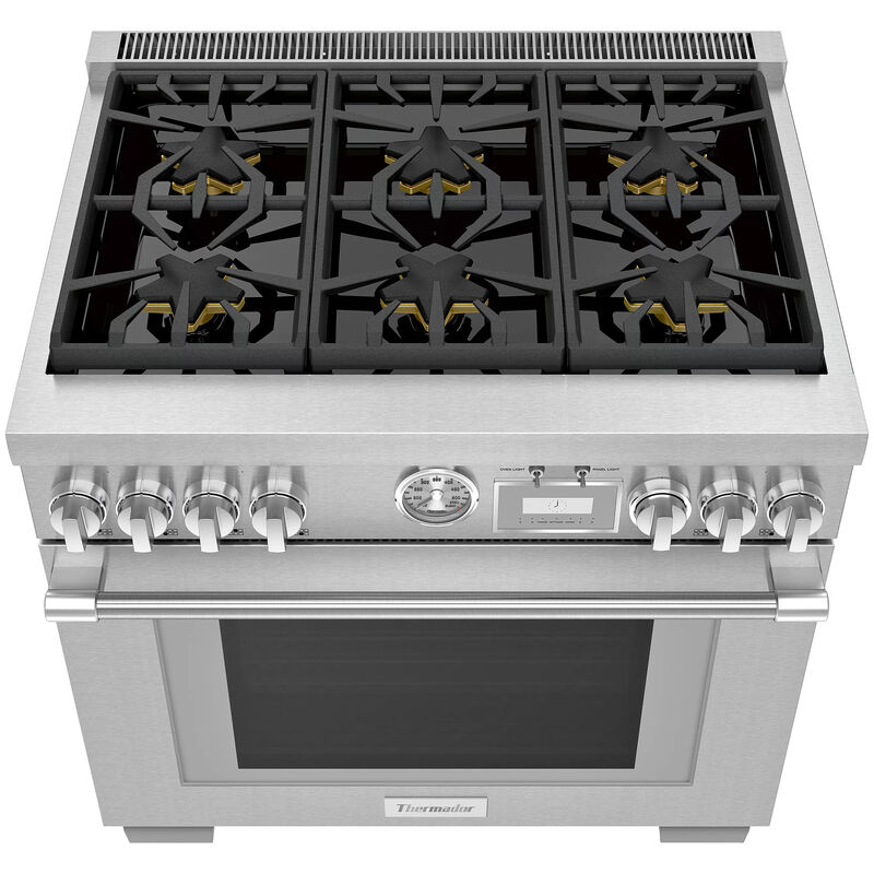 Thermador Pro Grand Professional Series 36 in. 5.7 cu. ft. Smart Convection Oven Freestanding Gas Range with 6 Sealed Burners - Stainless Steel, , hires
