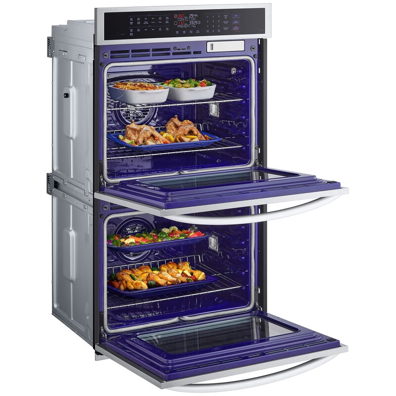 LG 30 in. 9.4 cu. ft. Smart Front Control SteamElectric Double Wall Oven with True European Convection - PrintProof Stainless Steel, , hires