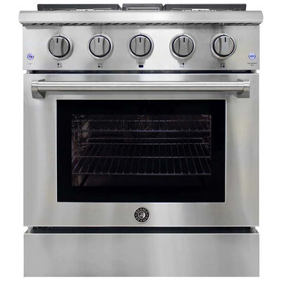 Brama 30 in. 4.2 cu. ft. Convection Oven Freestanding Natural Gas Range with 4 Sealed Burners - Stainless Steel | BR3001SSGG