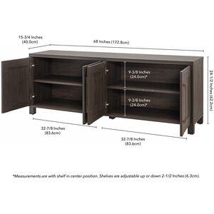Preston & Cole Daphne 68" Wide TV Stand for TVs up to 75" - Alder Brown, , hires