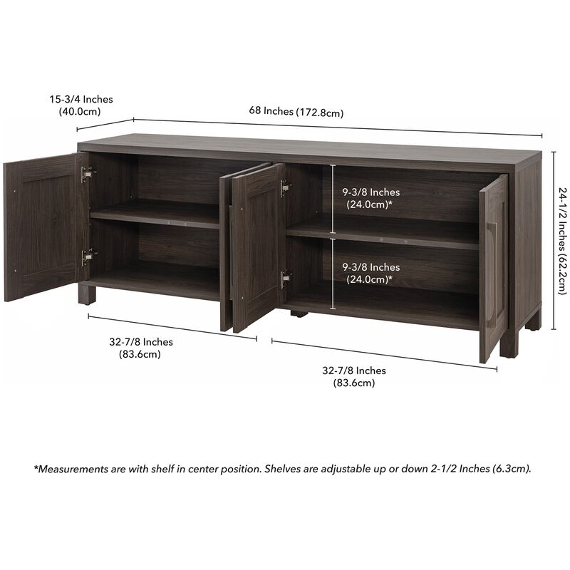 Preston & Cole Daphne 68" Wide TV Stand for TVs up to 75" - Alder Brown, , hires