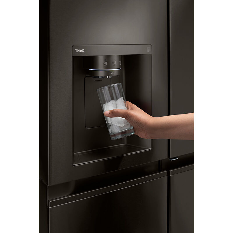 LG InstaView36 in. 27.1 cu. ft. Smart Side by Side Refrigerator with Ice & Water Dispenser - PrintProof Black Stainless Steel, PrintProof Black Stainless Steel, hires
