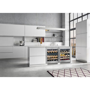 Liebherr 24 in. Undercounter Wine Cabinet with Wood Racks, Dual Temperature Zones & 34 Bottle Capacity - Stainless Steel, , hires