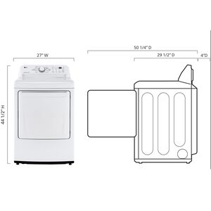 LG 27 in. 7.3 cu. ft. Electric Dryer with Sensor Dry Technology & Solid White Door Trim - White, , hires