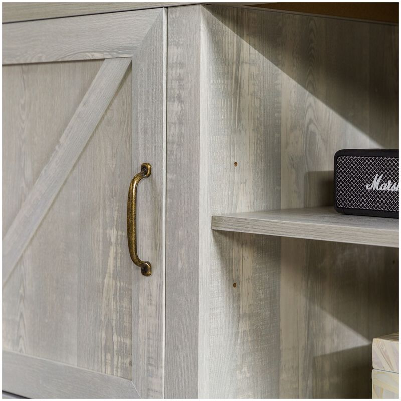 Walker Edison Barn Door 70 in. Modern Farmhouse TV Stand - Stone Gray, , hires