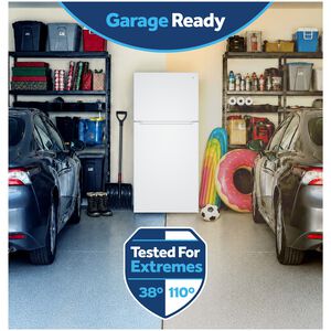 GE 30 in. 21.0 cu. ft. Garage-Ready Top Freezer Refrigerator - White, White, hires