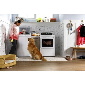 GE 27 in. 7.4 cu. ft. Electric Dryer with Sanitize Cycle & Sensor Dry - White, , hires