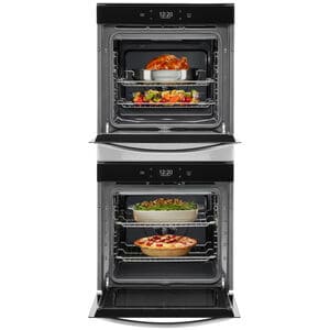 Whirlpool 24 in. 5.8 cu. ft. Smart Front Control Electric Double Wall Oven with True European Convection - Fingerprint Resistant Stainless, Fingerprint Resistant Stainless, hires