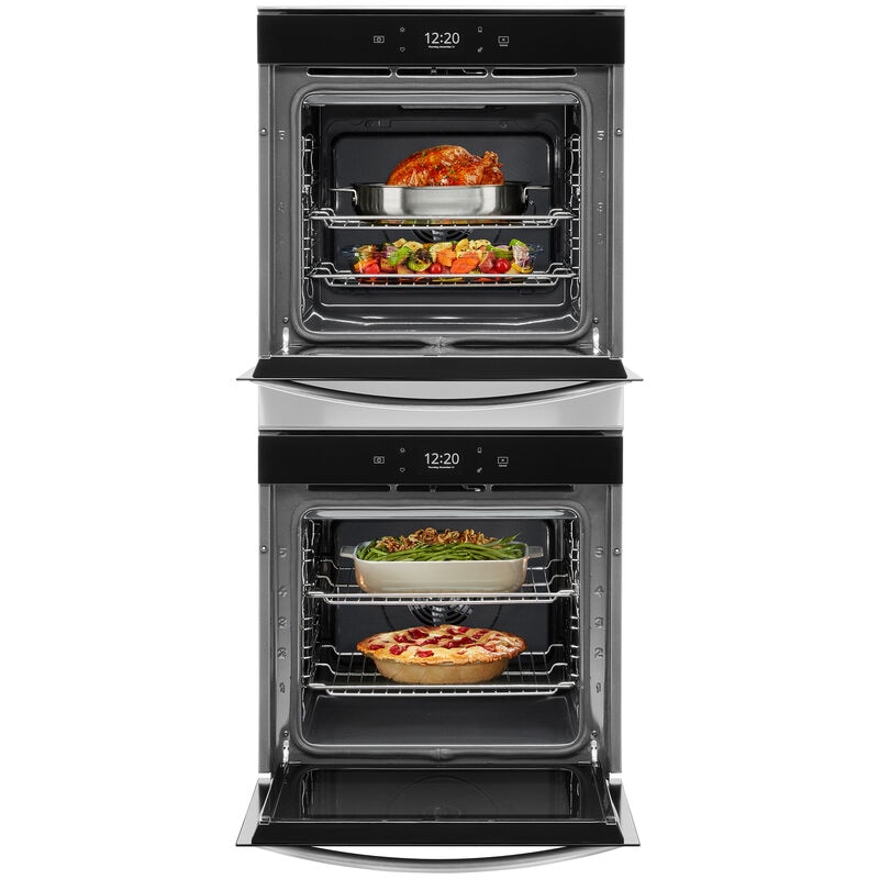 Whirlpool 24 in. 5.8 cu. ft. Smart Front Control Electric Double Wall Oven with True European Convection - Fingerprint Resistant Stainless, Fingerprint Resistant Stainless, hires