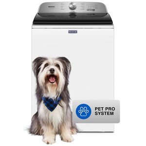 Maytag Pet Pro 27.5 in. 4.7 cu. ft. Top Load Washer with Agitator & Advanced Vibration Control - White, White, hires