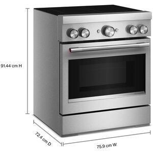 KitchenAid Commercial-Style 30 in. 4.1 cu. ft. Air-Fry True European Convection Electric Range with 4 Induction Burners - Stainless Steel, , hires