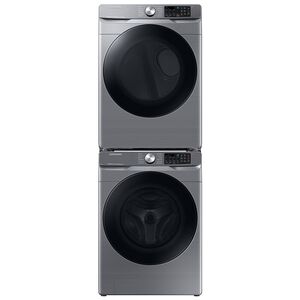 Samsung 27 in. 7.5 cu. ft. Smart Stackable Front Load Electric Dryer with Sanitize Cycle & Sensor Dry - Platinum, Platinum, hires