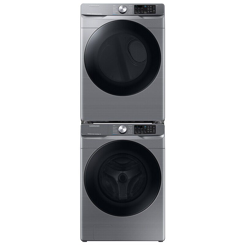 Samsung 27 in. 7.5 cu. ft. Smart Stackable Front Load Electric Dryer with Sanitize Cycle & Sensor Dry - Platinum, Platinum, hires