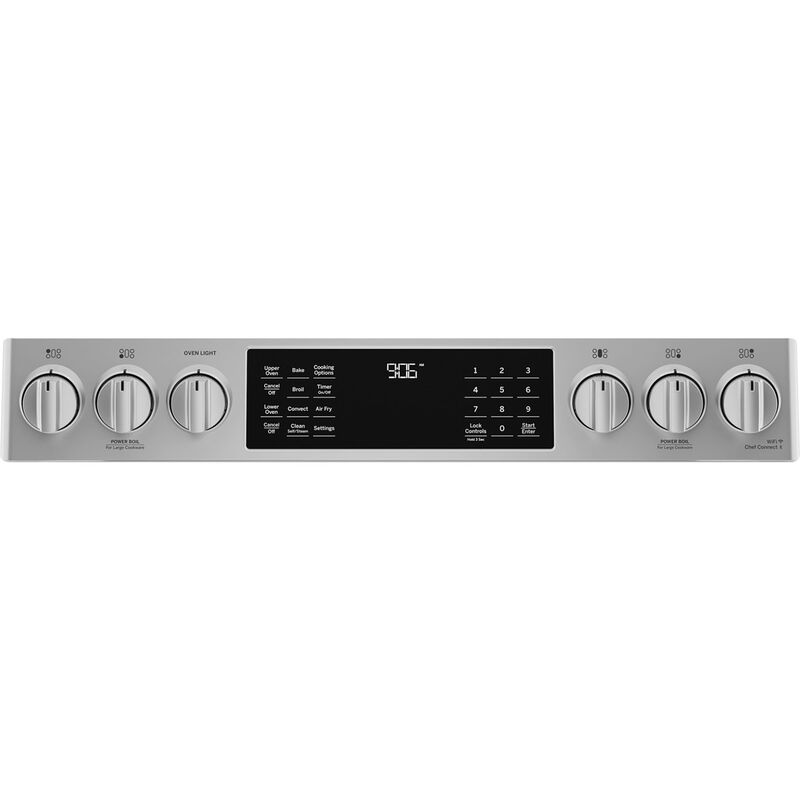 GE Profile 30 in. 6.7 cu. ft. Smart Air Fry Convection Double Oven Slide-In Gas Range with 5 Sealed Burners & Griddle - Stainless Steel, , hires