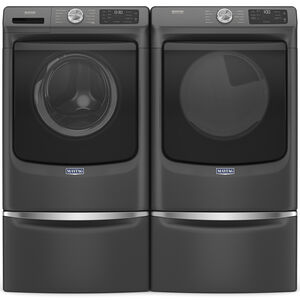 Maytag 27 in. 7.3 cu. ft. Front Loading Gas Dryer with 10 Dryer Programs, 7 Dry Options, Wrinkle Care & Sensor Dry - Volcano Black, , hires