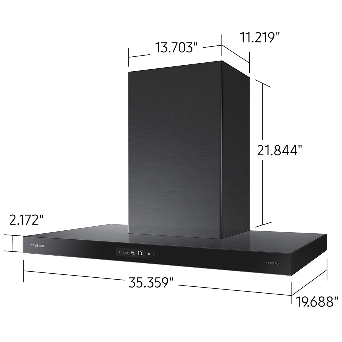 Samsung 36 in. Smart Convertible Chimney Style Range Hood with 630