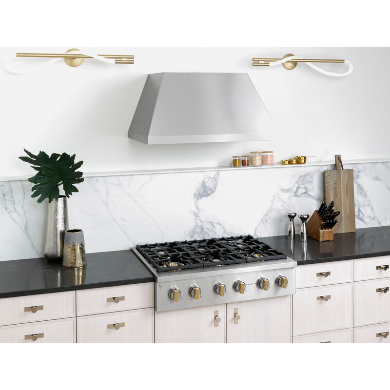 Monogram 36 in. Smart Ducted Standard Style Range Hood with 610 CFM, 4 Fan Speeds & 1 LED Light - Stainless Steel, , hires