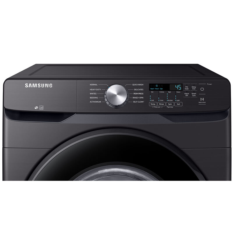 Samsung 27 in. 4.5 cu. ft. Stackable Front Load Washer with Sanitize Cycle & Vibration Reduction Technology - Brushed Black, Brushed Black, hires