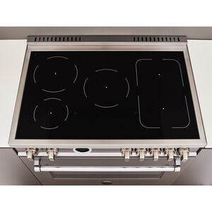 Bertazzoni Professional Series 36 in. 5.7 cu. ft. Air Fry Dual Convection Electric Range with 5 Induction Burners & Griddle - Stainless Steel, , hires