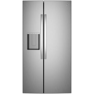 GE 36 in. 23.6 cu. ft. Counter Depth Side-by-Side Refrigerator with Ice & Water Dispenser - Fingerprint Resistant Stainless, Fingerprint Resistant Stainless, hires
