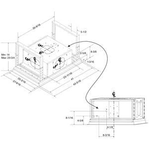 Best HBC1 SERIES 43 in. Ducted Ceiling Style Range Hood with 4 Fan Speeds & 2 LED Lights - Stainless Steel, , hires