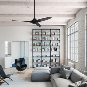 Hunter 60 in. Mosley Energy Star Damp Rated Ceiling Fan and Wall Control - Matte Black, , hires