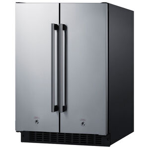 Summit 24 in. 3.7 cu. ft. Side by Side Undercounter Refrigerator - Stainless Steel with Black Cabinet, , hires