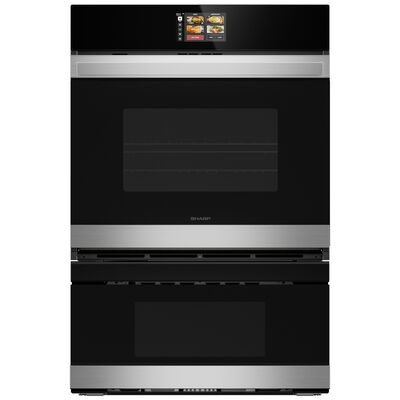 Sharp 30 in. 6.2 cu. ft. Electric Smart Oven/Microwave Combo Wall Oven with True European Convection - Stainless Steel | SWB3085HS
