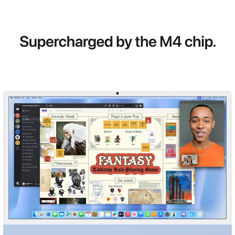 Apple iMac with 24-inch 4.5K Retina Display, M4 10-Core Chip, 16GB RAM, 256GB Storage, 10-Core GPU, 4 USB Ports, Blue, , hires