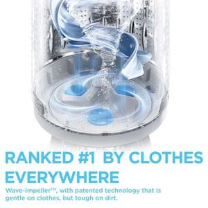 Midea 27 in. 4.4 cu. ft. Smart Top Load Washer with Power Wave 360 Agitator - White, White, hires